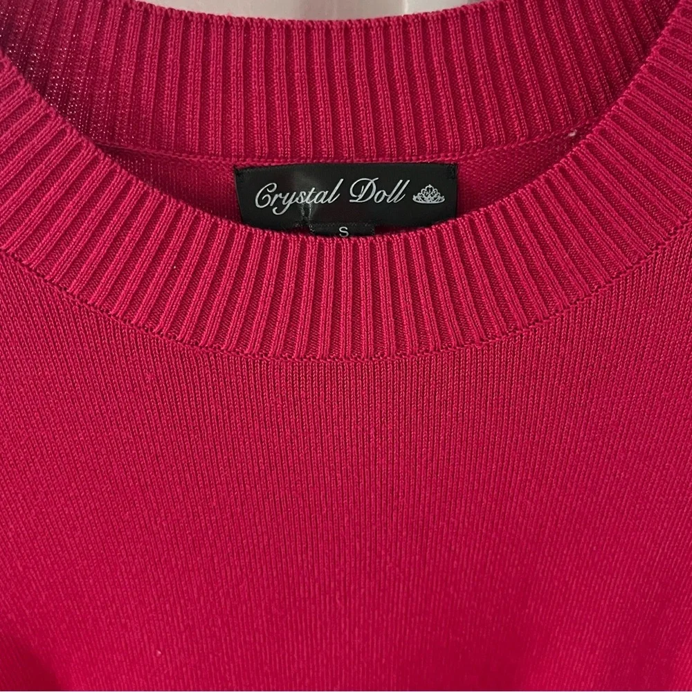 Crystal‎ Doll Fit & Flare Light Weight Sweater Dress Color Wine Size Small NWT